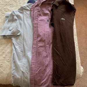 Mens Polo, Vineyard Vines and Lacoste Lot. Size Large